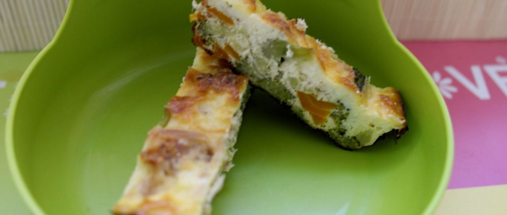 budinca de broccoli, morcov si pui diversificare retete copii