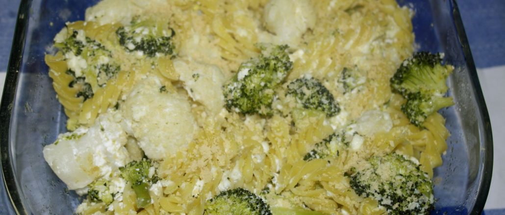 retete sanatoase pentru copii paste la cuptor cu broccoli si conopida diverisificare bebelusi