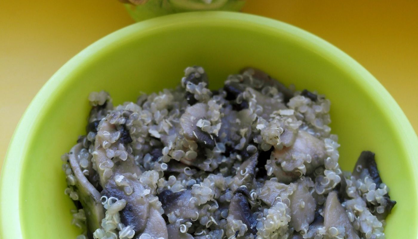 retete cu quinoa, quinoa cu ciuperci si usturoi, retete cu quinoa pentru copii